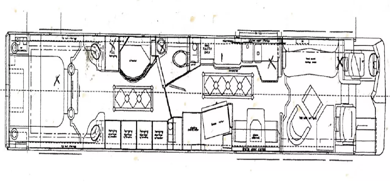 45' 1999 American Coach Liberty XL2 500hp Detroit Floorplan