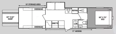 33' 2005 K-Z Sportsmen Sportster 32 w/Slide - Toy Hauler Floorplan