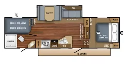 31' 2018 Jayco Eagle Ht 26.5 BHS w/Slide - Bunk House Floorplan
