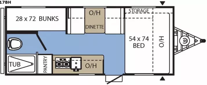 21' 2017 Forest River Clipper 17BH - Bunk House Floorplan
