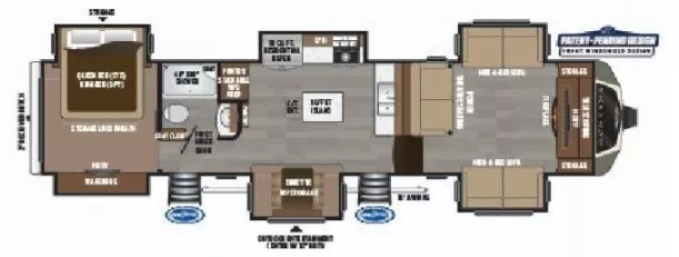 39' 2018 Keystone Montana 3730FL Floorplan
