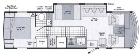 31' 2003 Winnebago Sightseer 30B w/Slide Floorplan