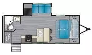 25' 2022 Heartland Pioneer RB215 w/Slide Floorplan