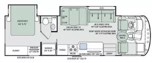 30' 2021 Thor Ace 30.3 w/2 Slides - Bunk House Floorplan