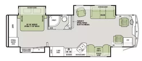 35' 2016 Tiffin Allegro Red 33AA 360hp Cummins w/4 Slides Floorplan