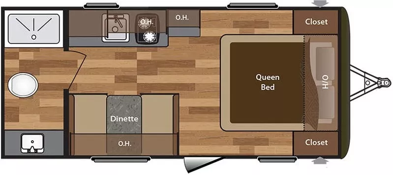 21' 2018 Keystone Hideout Lhs Mini 178BHS Floorplan
