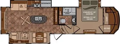 36' 2014 Dutchmen Infinity 321ORE w/3 Slides Floorplan