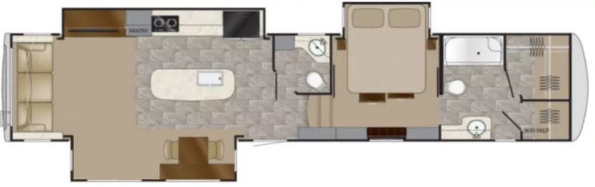 43' 2018 Heartland Landmark 365 NEWPORT w/3 Slides & Generator Floorplan