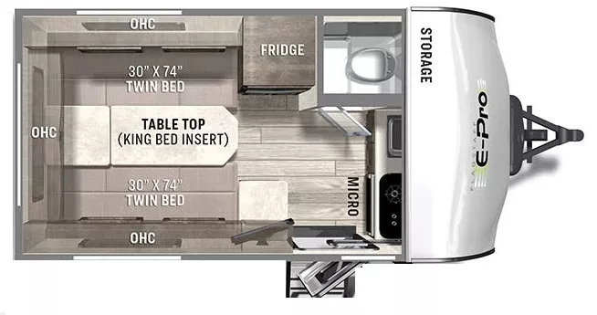 16' 2022 Forest River Flagstaff E-Pro 15TB Floorplan