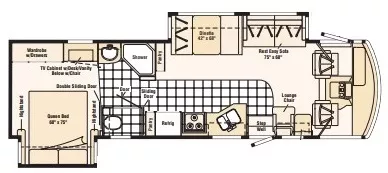 33' 2005 Winnebago Adventurer 33V w/2 Slides Floorplan