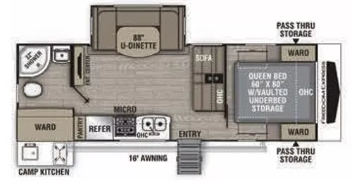 26' 2021 Coachmen Freedom Express Ultra Lite 248RBS w/Slide Floorplan