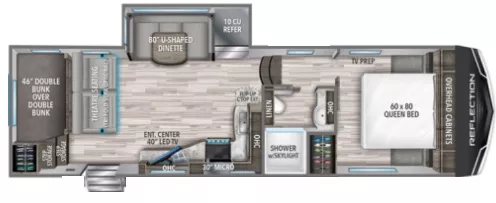 31' 2020 Grand Design Reflection 150 Series 268BH w/Slide Floorplan