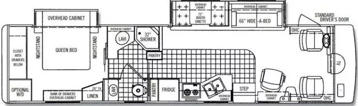 38' 2005 Tiffin Allegro Bus 38DP 400hp Cummins w/2 Slides Floorplan