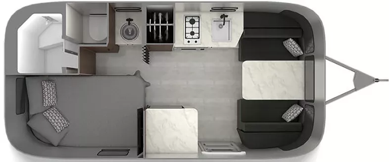 19' 2022 Airstream Caravel 19CB Floorplan