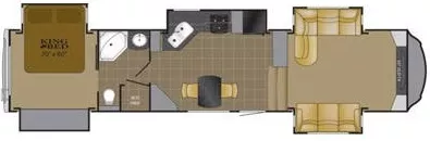 40' 2013 Heartland Bighorn 3855FL w/5 Slides Floorplan