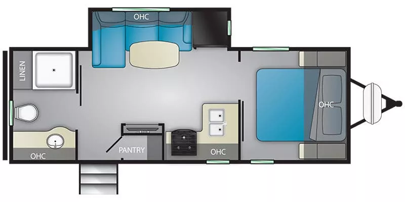 28' 2019 Heartland Wilderness 2400RB w/Slide Floorplan