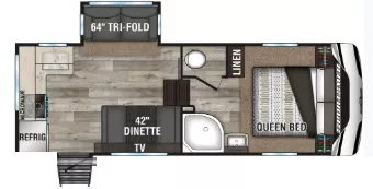25' 2022 K-Z Sportsmen 231RK w/Slide Floorplan