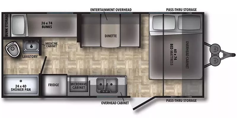 23' 2023 Forest River Shasta 18BH Floorplan