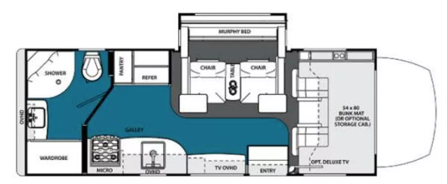 24' 2013 Forest River Solera 24MS w/Slide Floorplan