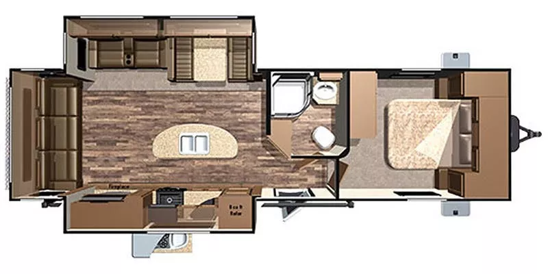35' 2017 Highland RV Open Range Light 272RLS w/2 Slides Floorplan