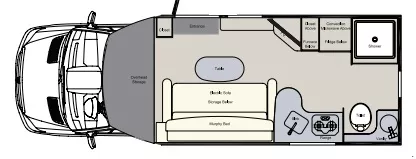 23' 2016 Pleasure-Way PLATEAU XL Floorplan