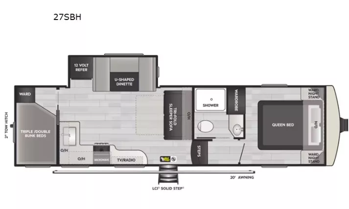 33' 2025 Keystone Arcadia Select 27 SBH w/Slide - Bunk House Floorplan