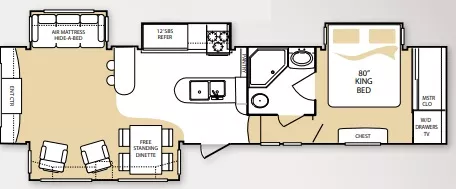37' 2009 Keystone Everest 345S w/4 Slides Floorplan