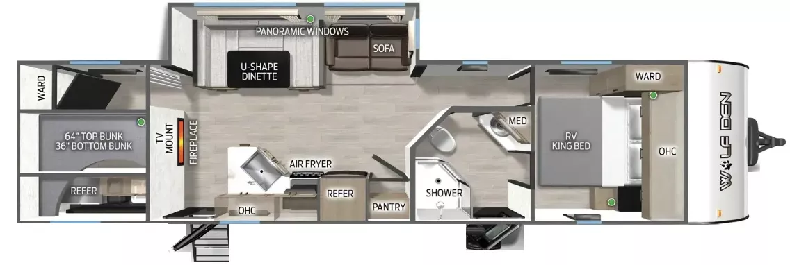 36' 2022 Forest River Cherokee 294GEBGBL w/Slide - Bunk House Floorplan