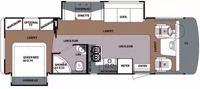 28' 2011 Forest River Georgetown 280DS w/2 Slides Floorplan