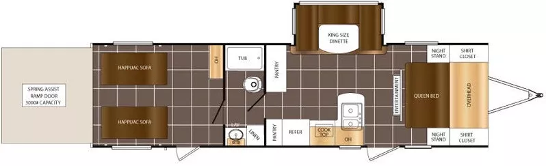 34' 2017 Primetime Fury 2910 w/Slide & Generator  - Toy Hauler Floorplan