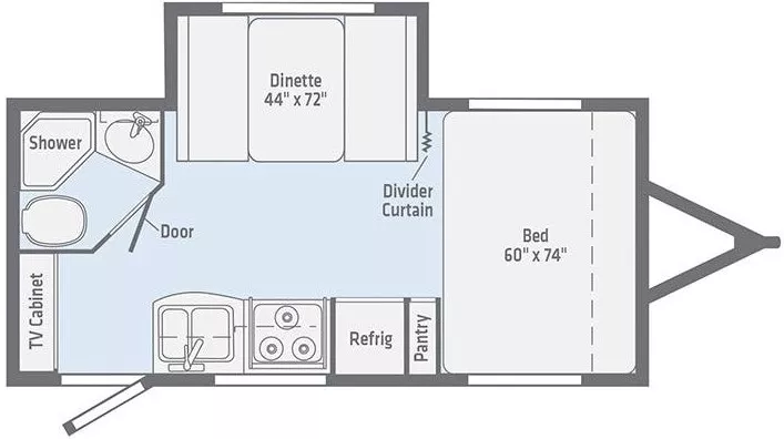 20' 2020 Winnebago Micro Minnie 1808FBS w/Slide Floorplan