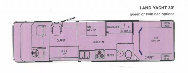 31' 1996 Airstream Land Yacht LAND YACHT Floorplan