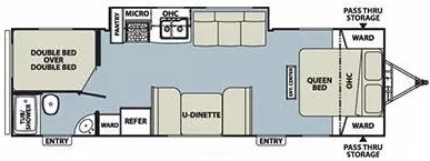 31' 2014 Coachmen Apex 288BHS w/Slide - Bunk House Floorplan