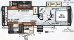 33' 2019 Forest River Rockwood Ultra Lite 2707WS w/3 Slides Floorplan