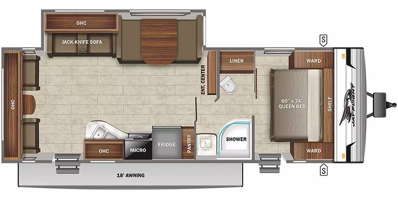 31' 2022 Jayco Jay Flight Slx Series 265RLS w/Slide Floorplan