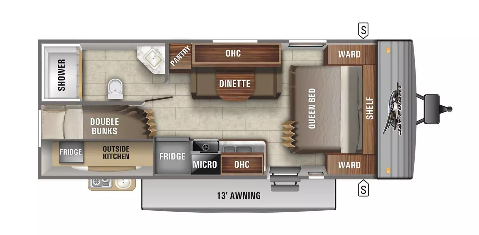 27' 2021 Jayco Jay Flight Slx 224BH - Bunk House Floorplan