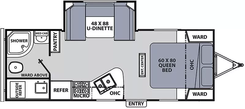 25' 2022 Coachmen Apex 215RBK w/Slide Floorplan
