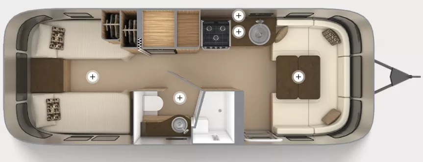 26' 2018 Airstream Flying Cloud 26RB TWIN Floorplan