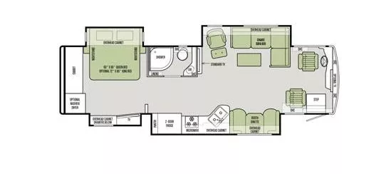 34' 2015 Tiffin Allegro Red 33AA 340hp Cummins w/4 Slides Floorplan