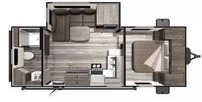 26' 2019 Highland RV Open Range Ultra Lite 2102RB w/Slide Floorplan