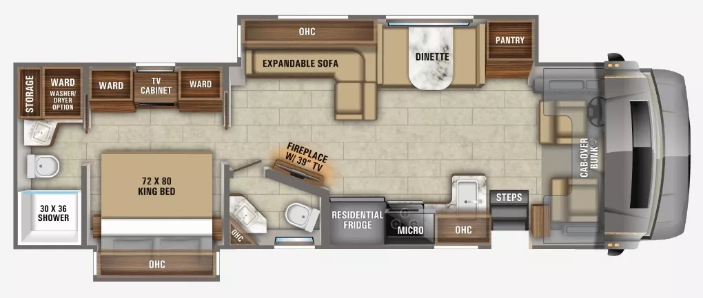 39' 2020 Jayco Seneca 37K w/2 Slides Floorplan