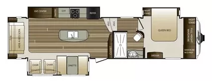 38' 2017 Keystone Cougar 333MKS w/2 Slides Floorplan