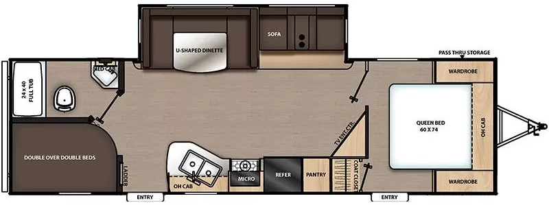 31' 2020 Forest River Coachmen Catalina Legacy 263BHSCK w/Slide - Bunk House Floorplan