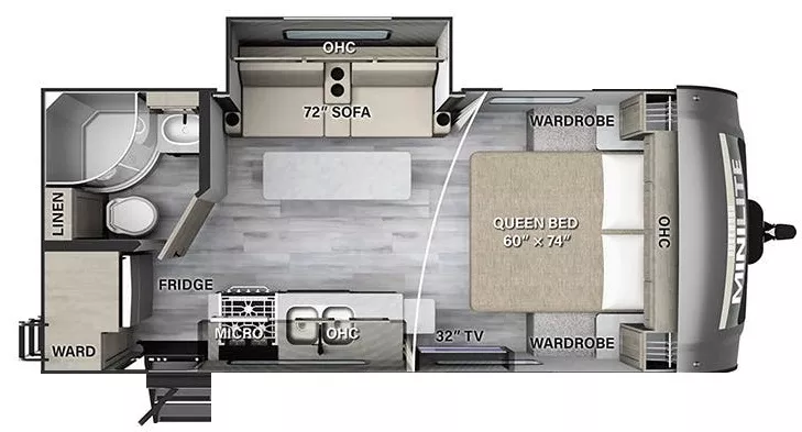 22' 2023 Forest River Rockwood 2109S w/Slide Floorplan
