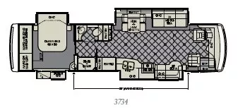 38' 2011 Newmar Dutch Star 3734 400hp Cummins w/4 Slides Floorplan