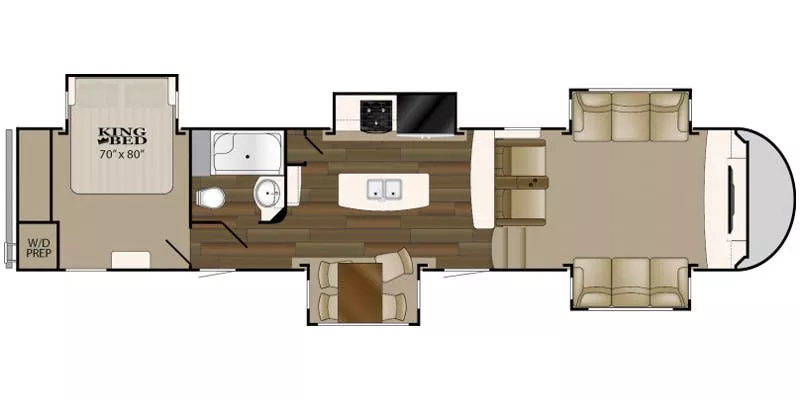 42' 2018 Heartland Elkridge 40FLFS w/5 Slides Floorplan