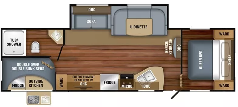 33' 2018 Jayco Jay Flight 284BHS w/Slide Floorplan