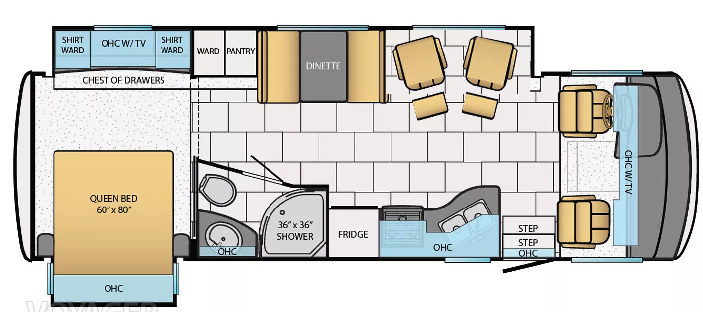29' 2014 Newmar Bay Star 2903 w/2 Slides Floorplan