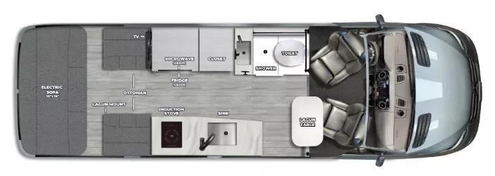 23' 2024 Pleasure-Way PLATEAU TS Floorplan