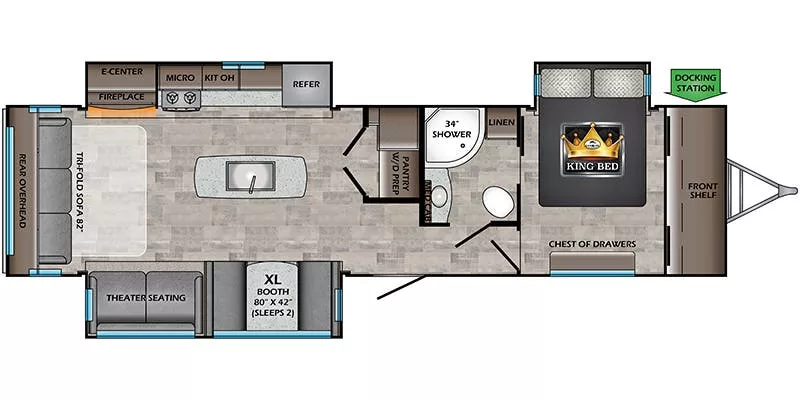 37' 2022 Crossroads Sunset Trail Super Lite 330SI w/3 Slides Floorplan